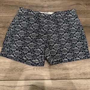 Crown & Ivy Navy Fish Patterned Women's Shorts